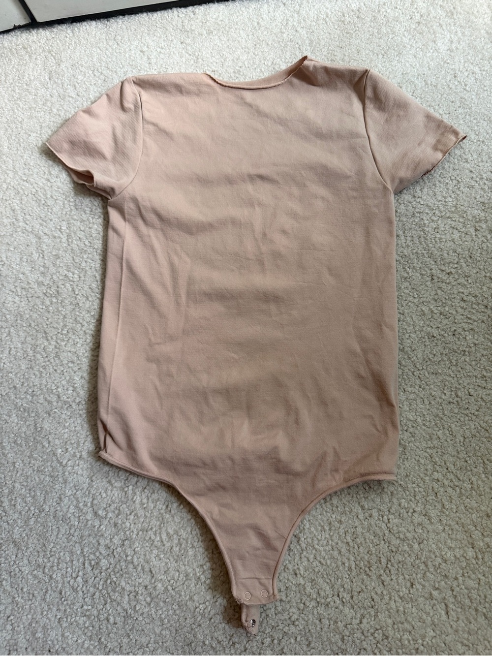 SKIMS Short-Sleeve One-Piece Bodysuit in Nude